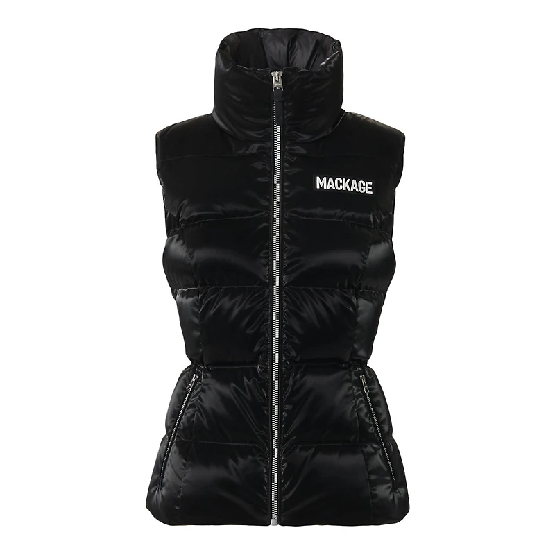 Mackage Chaya-glo High-gloss Shell Down Vest Black, Size:
