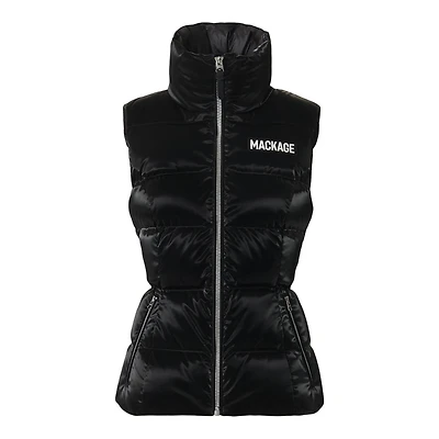 Mackage Chaya-glo High-gloss Shell Down Vest Black, Size: