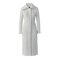 Mackage Clarice Double-face Wool Coat With Smocked Detailing Cream, Size: