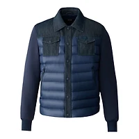 Mackage Donovan Quilted Contrast Snap Jacket Denim, Size: