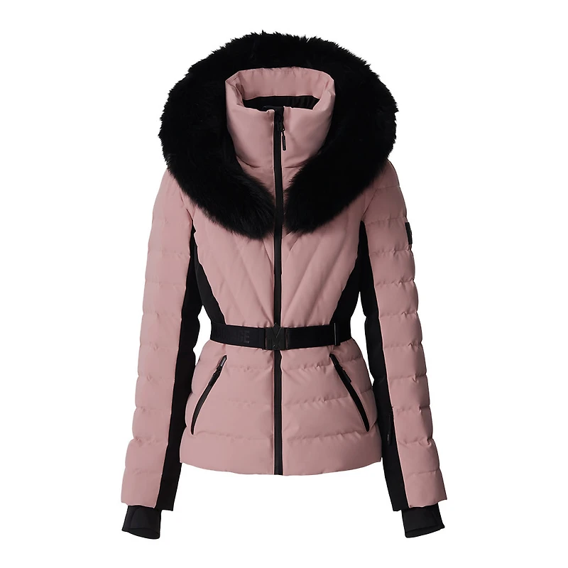 Mackage Elita-zr Down Ski Jacket With Removable Blue Fox Fur Trim Size: