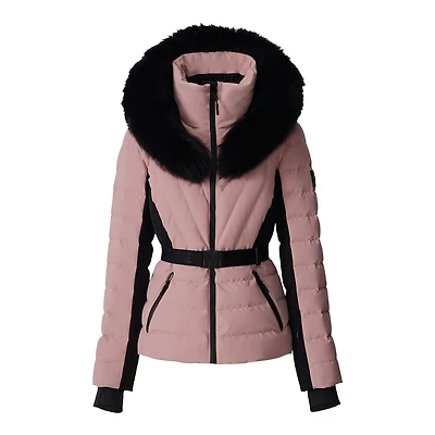 Mackage Elita-zr Down Ski Jacket With Removable Blue Fox Fur Trim Size: