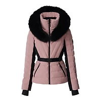 Mackage Elita-zr Down Ski Jacket With Removable Blue Fox Fur Trim Size: