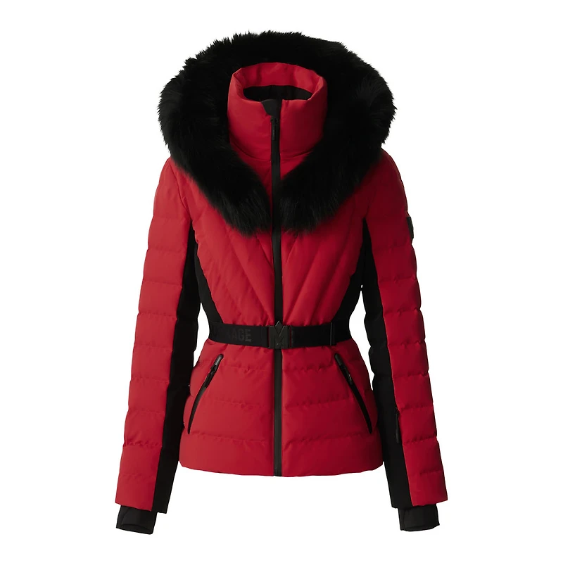 Mackage Elita-zr Down Ski Jacket With Removable Blue Fox Fur Trim Size: