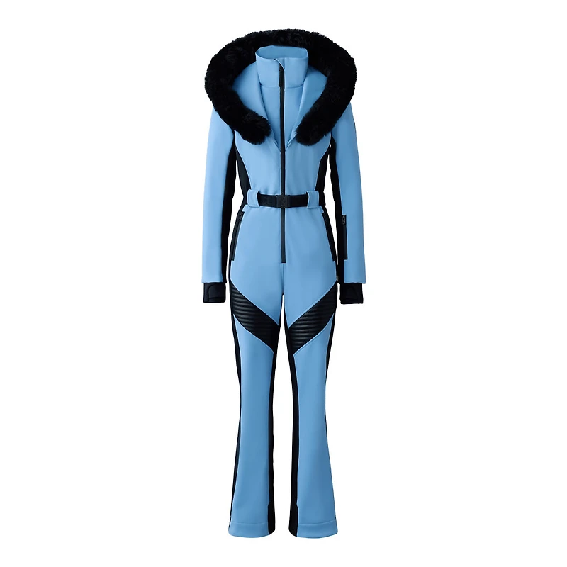 Mackage Elle-sh Agile-360 Down Ski Suit With Removable Hood Sky Blue, Size: