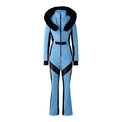 Mackage Elle-sh Agile-360 Down Ski Suit With Removable Hood Sky Blue, Size: