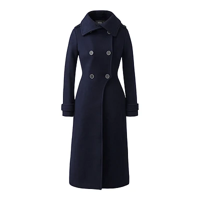 Mackage Elodie-r Double Face Wool Tailored Coat Navy