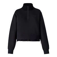 Mackage Elvira Quarter-zip Cotton Sweatshirt Black-black, Size: