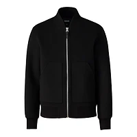 Mackage Emilio-w Wool Bomber Jacket Black, Size: