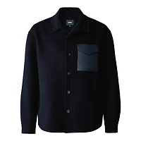 Mackage Emmanuel Double-face Wool Overshirt With Leather Patch Pocket Size: