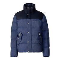 Mackage Everett-dnm Denim Down Jacket With Stand Collar Medium Denim, Size: