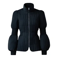 Mackage Felicia Light Down Vertical Quilted Jacket Smocked At Waist Size: