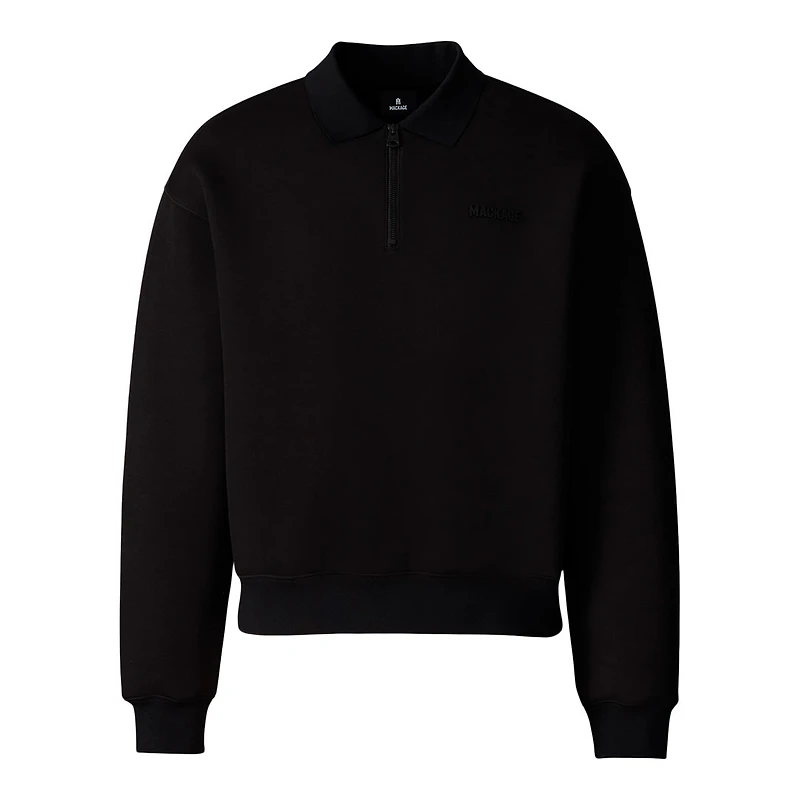 Mackage Felix Half-zip Double-face Jersey Sweater Size: