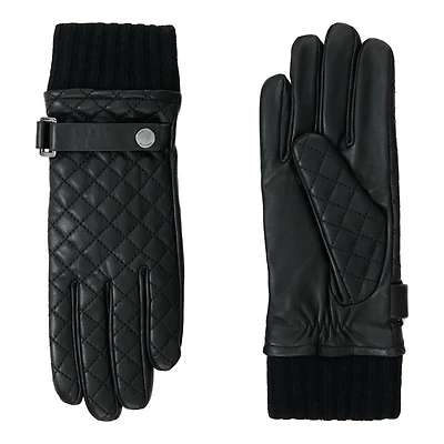 Mackage Fia-q Diamond Quilted Leather Driving Glove Black, Size: