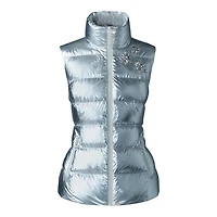 Mackage Gisela-msf Metallic Laminate Snowflake Down Vest Silver, Size: