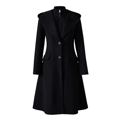 Mackage Gloria Handmade Wool Blend Coat With Removable Bib Size: