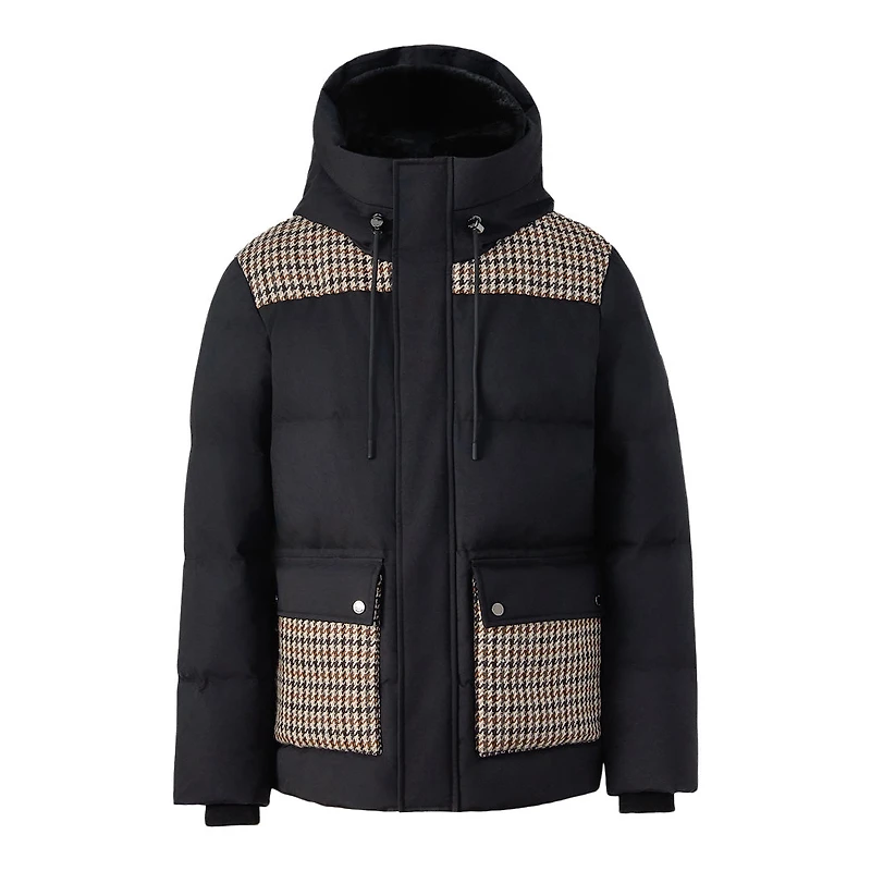 Mackage Graydon-mm 2-in-1 Wool Down Jacket With Shearling Bib Black-earth Brown Multi, Size: