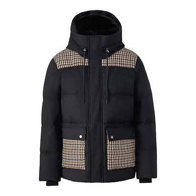 Mackage Graydon-mm 2-in-1 Wool Down Jacket With Shearling Bib Black-earth Brown Multi, Size: