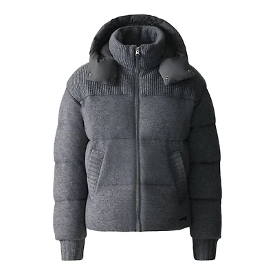 Mackage Griffen Cashmere-blend Down Jacket With Removable Hood Size: