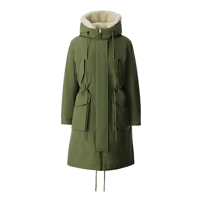Mackage Hera 3-in-1 Down Jacket With Shearling Lining Light Military, Size: