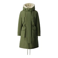 Mackage Hera 3-in-1 Down Jacket With Shearling Lining Light Military, Size: