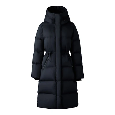 Mackage Ishani-sw Softwash Long Down Coat With Hood Black, Size: