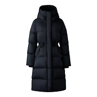 Mackage Ishani-sw Softwash Long Down Coat With Hood Black, Size: