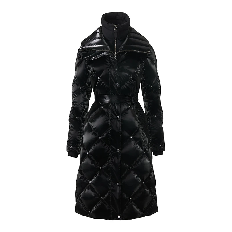 Mackage Izumi-glo 2-in-1 Quilted Down Coat With Removable Bib Black, Size: