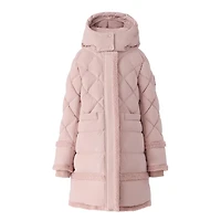 Mackage Jaela-td Mixed Media Down Coat For Kids (8-14 Years) Sepia Rose-sepia Rose, Size:
