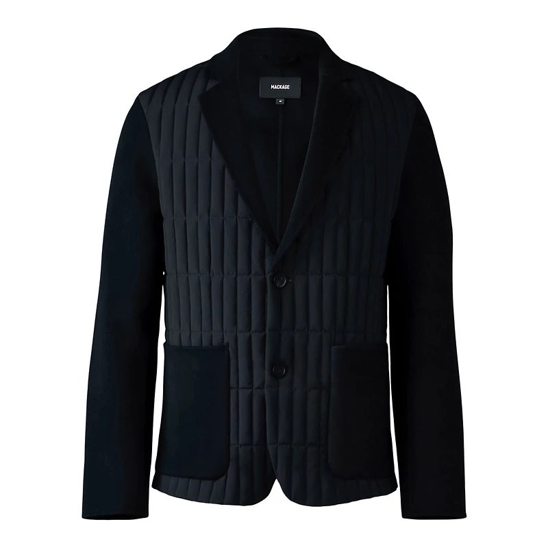 Mackage John Mixed-media Vertical Quilt Blazer Size: