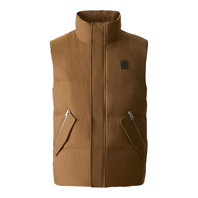 Mackage Joseph Nordic Tech Down Vest With Funnel Collar Earth Brown, Size: