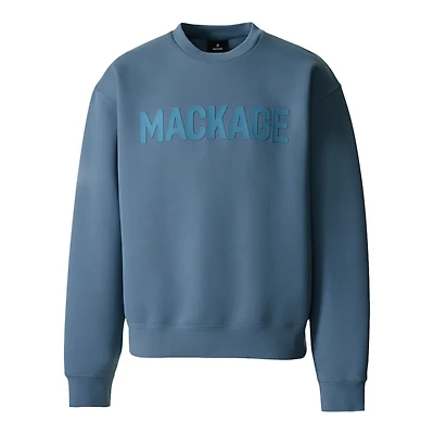 Mackage Julius Double-face Jersey Logo Sweatshirt Provincial Blue, Size: