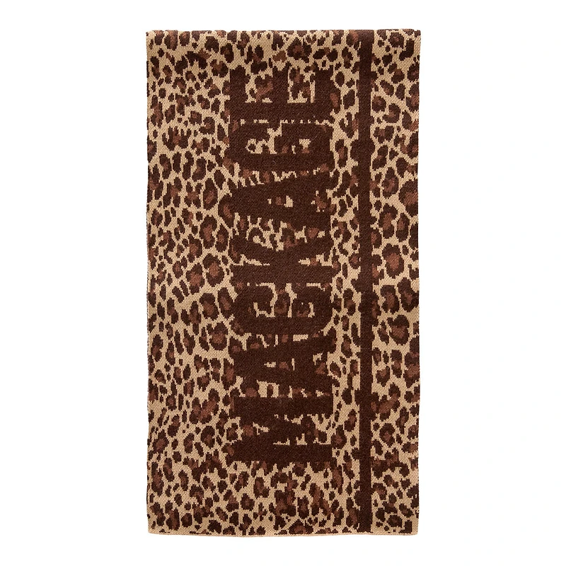 Mackage Juno-a Jacquard Leopard Knit Scarf In Cheetah, Size: O/s
