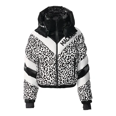 Mackage Kairi-flp Flocked Down Ski Jacket With Chevron Design Black-white, Size:
