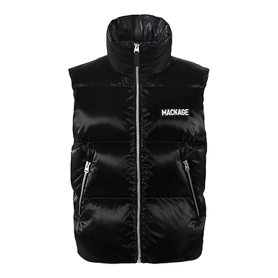 Mackage Kane-glo High-gloss Down Vest Black, Size:
