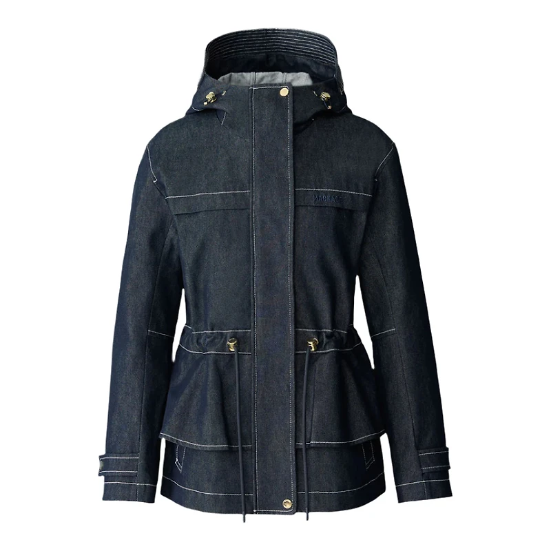 Mackage Kaori-dnm Hybrid Jacket With Peplum Detail Denim, Size: