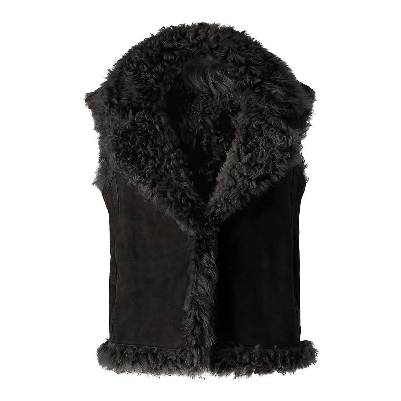 Mackage Kasia Reversible Shearling Leather Vest Size: