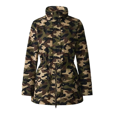 Mackage Keryn-camo Medium-length Rain Jacket With Camo Print Camouflage Print, Size: