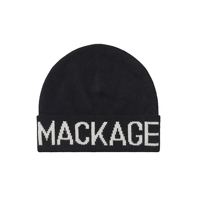 Mackage Kiko Knit Merino Blend Logo Hat For Kids In Black, Size: O/s