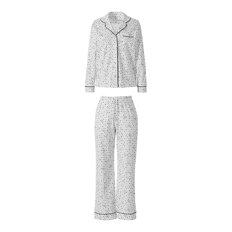 Mackage Long Sleeve Cotton Polo Pajama Set — X Roller Rabbit Black, Size: