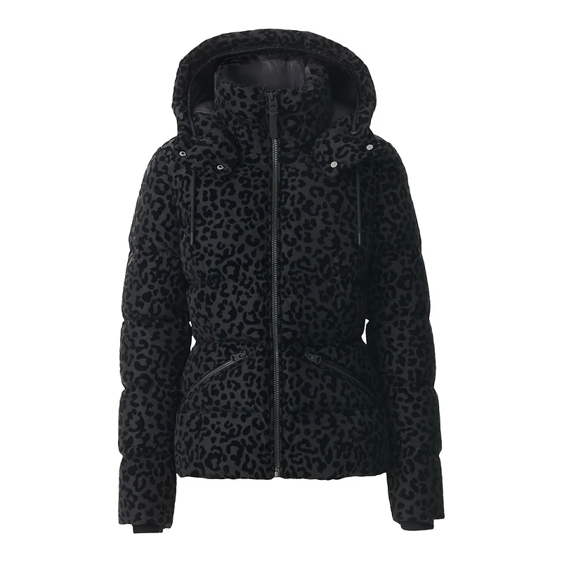 Mackage Madalyn-flpz Flocked Down Jacket With Removable Hood Black-black, Size: