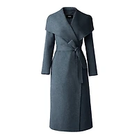 Mackage Mai-lst Double-face Wool Stripe Wrap Coat Carbon Mix, Size: