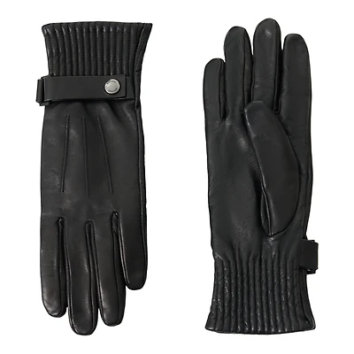 Mackage Mara Leather Gloves With Touchscreen Compatibility Black, Size: