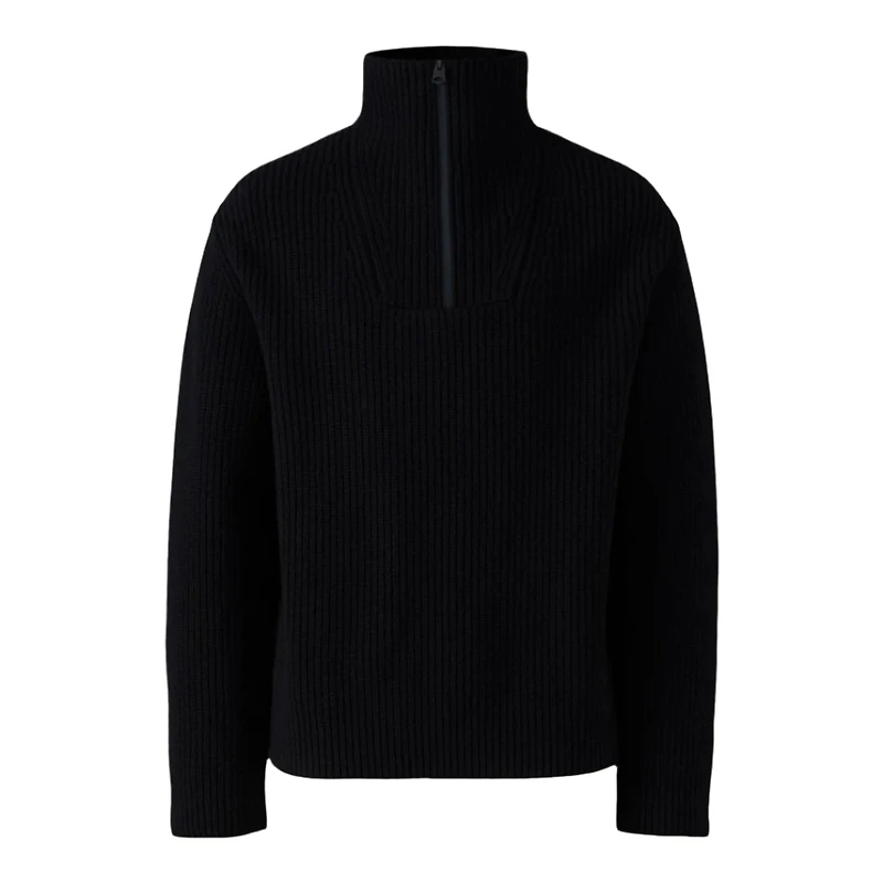 Mackage Mario Fisherman Rib Quarter-zip Pullover Size:
