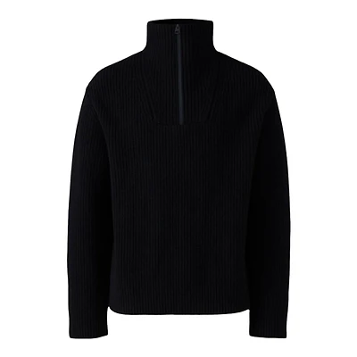 Mackage Mario Fisherman Rib Quarter-zip Pullover Size: