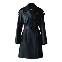 Mackage Medora Luster Leather Three-quarter Coat Black, Size: