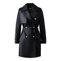 Mackage Mely Long Leather Trench Coat Black-gold, Size: