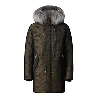 Mackage Moritz-jc Fur-lined Camo Down Parka Army, Size: