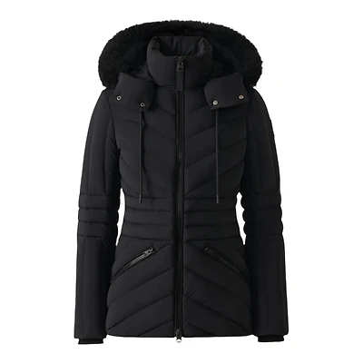 Mackage Nadia-sh Hooded Down Jacket With Shearling Trim Size: