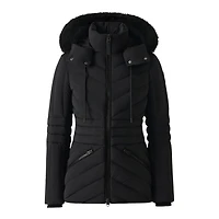 Mackage Nadia-sh Hooded Down Jacket With Shearling Trim Size: